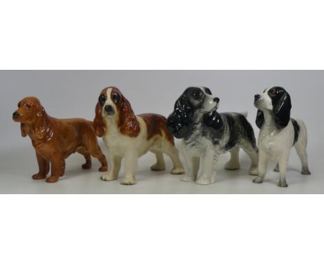 Four Large Ceramic Springer Spaniels Dogs including one Goebel example (4)
