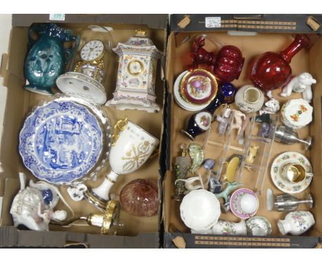 A collection of Ceramics to include Coalport Tall Footed Loving Cup Elizabeth II Silver Jubilee Height:22cm, A Mantel Clock ,