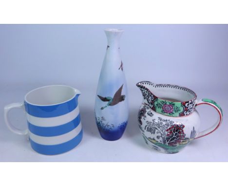 T.G. Green jug, T.G.G & Co. Ming pattern jug and a Sylvac 'Misty Morn' vase, H25.5cm (3)   Condition Report   Click here for 