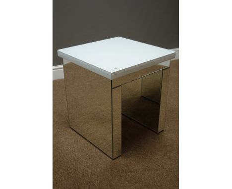 Square top mirrored lamp table, 43cm x 43cm, H48cm   Condition Report   Click here for further images, condition, auction tim