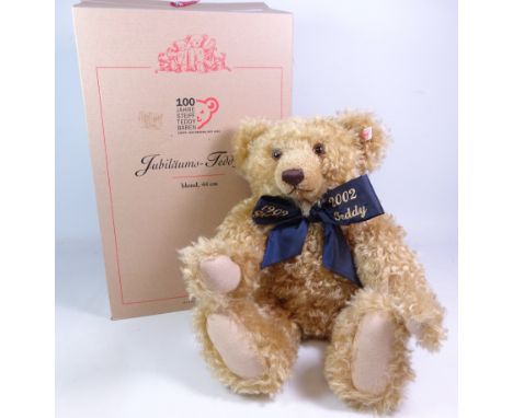 Steiff Limited Edition Centenary Teddy Bear, 2002, with blond mohair and growler, no. 010188, in original box with certificat