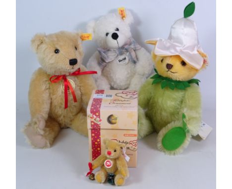 Four Steiff Teddy Bears; 'Sprout', 'Lotte', Teddy Bear ornament, in original box and a classic growler bear (4)   Condition R