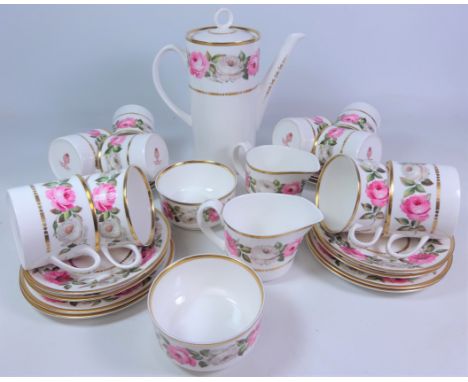 Royal Worcester 'Royal Garden' coffee set for six and part tea set for four persons     Condition Report   Click here for fur