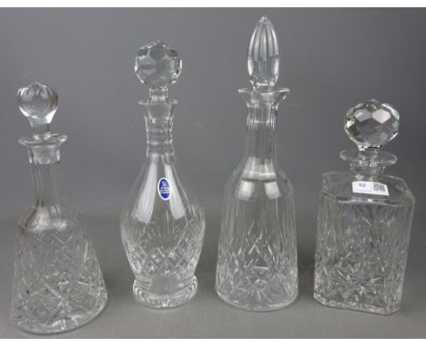 Waterford Lismore pattern crystal decanter, Royal Doulton crystal decanter and two other crystal decanters (4)   Condition Re