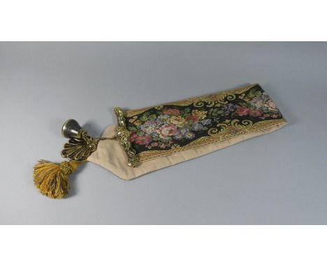 A Tapestry Bell Pull with Brass Fixing Bracket 