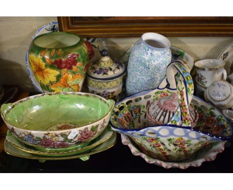 A Tray Containing Various Ceramic Vases and Bowls to Include Mailing etc 