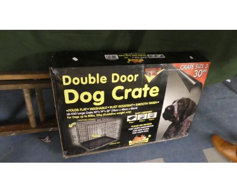 A Double Door Dog Crate, 78cm x 48cm x 56cm 