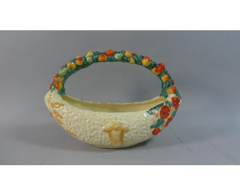 A Clarice Cliff Celtic Harvest Basket by Newport Pottery, 33cm Wide 