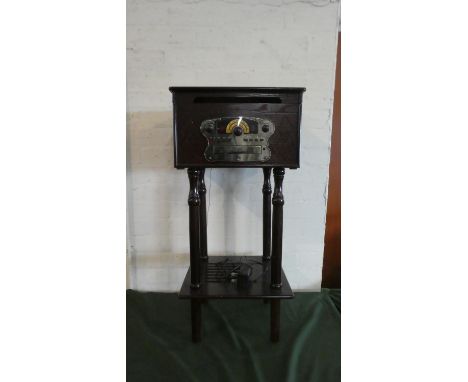 A Vintage Style Oak Cased Steepletone Music Centre with Record Player, Tuner and CD, Base Stretcher Shelf, 37.5cm Wide 