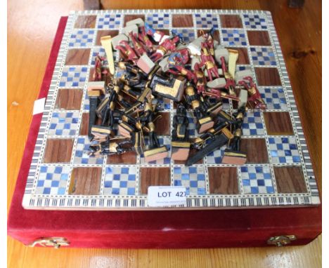 A decorative chess set, the pieces being Egyptian deities&nbsp;