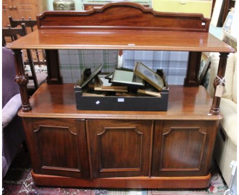A Victorian mahogany Buffet, fitted cupboards to base, 135cm wide