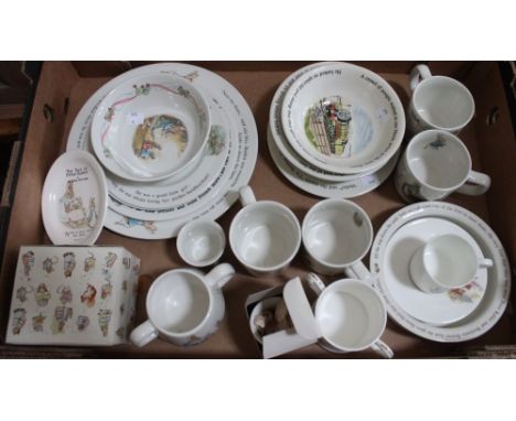 A selection of Wedgwood Beatrix Potter collectable tea wares together with Thomas the Tank Engine examples