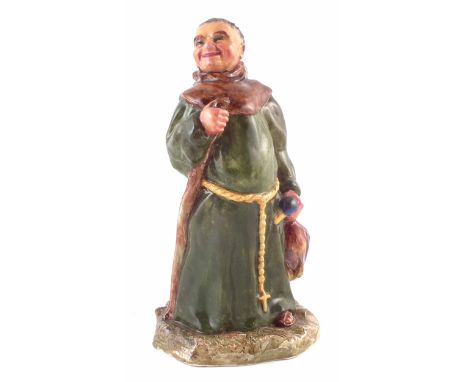 Pottery figure of Friar Tuck, possibly unique potted by an unknown Royal Doulton sculptor, 21.5cm high Provenance: The vendor