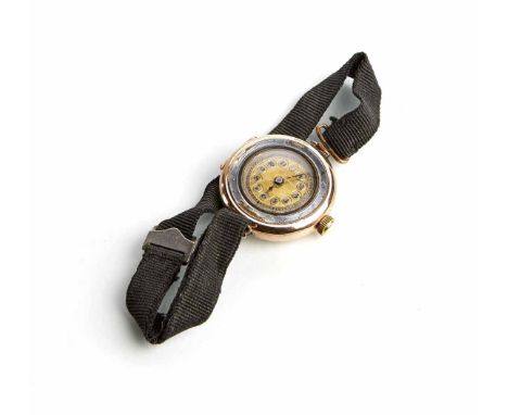 Lady's vintage 9ct rose gold Rolex , round 'telephone dial' to spiral grooved bezel surround and rose gold case, 26mm diamete