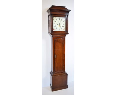 A late 18th century mahogany longcase clock by Snelling, Alton. With stepped caddy top pediment, engaged 'Doric' pilasters, l