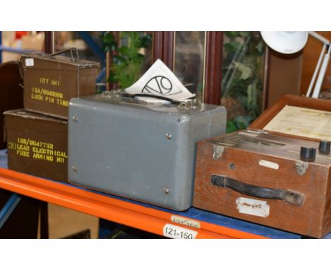 2 AMMO TINS, VINTAGE VALVE TESTER &amp; VINTAGE INSULATION TESTER     