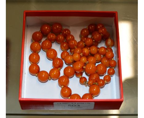 STRING OF VINTAGE AMBER STYLE BEADS