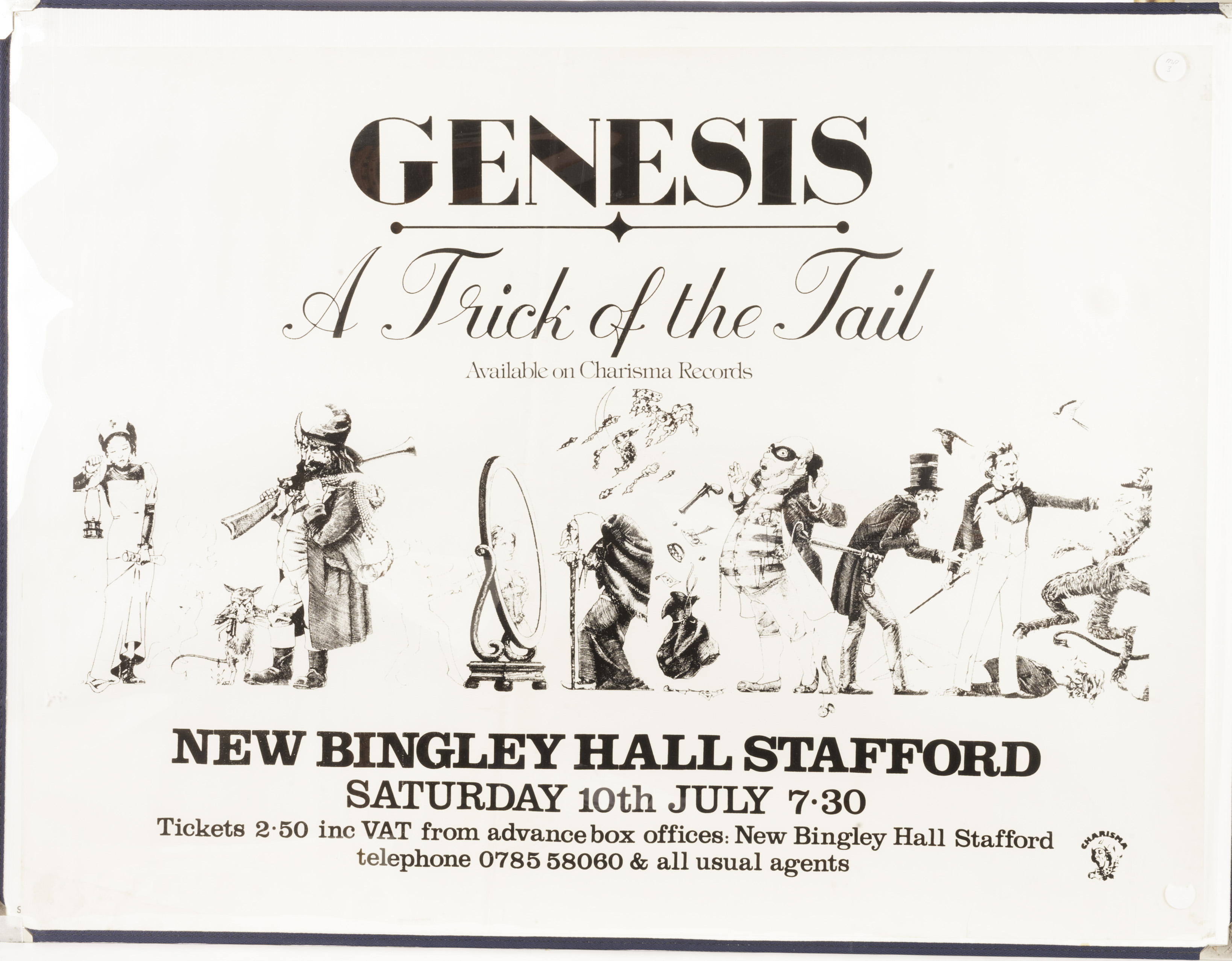 Genesis Original UK concert poster for The Bingley Hall, Stafford 10th