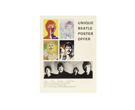 The Beatles: Original 1960s Leaflet / Order form for the 'Daily Express' Beatles posters by Richard Avedon, these were for UK