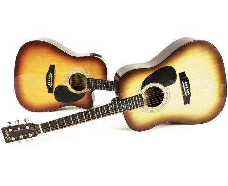 Two Encore Guitars: Electro acoustic model no ENC165EAR in excellent condition a few light cosmetic marks and an acoustic mod