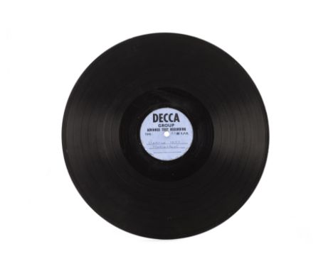 The Merseyboys:  Decca Records single sided acetate for side one of their the 1964 album 'Beatles Hits' VG condition  