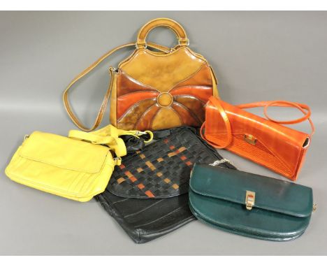 A collection of vintage handbags, including examples by Ivory of Bond Street and Kurt Geiger