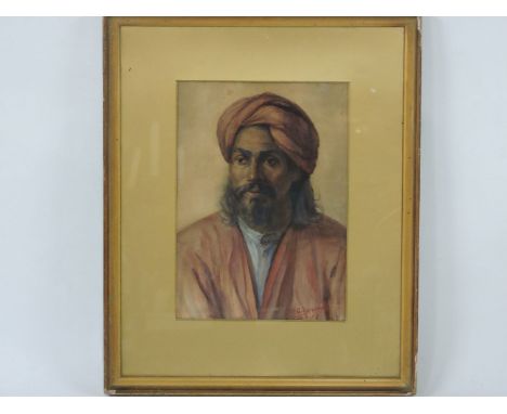 P G Kanvinda PORTRAIT OF AN INDIAN GENTLEMANSigned and dated 18.2.13