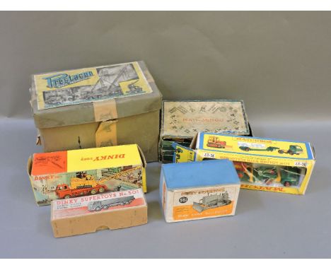 A collection of Dinky toys, including a boxed 20-ton Coles lorry mounted crane, Dinky foden wagon, Prestocon model matching t