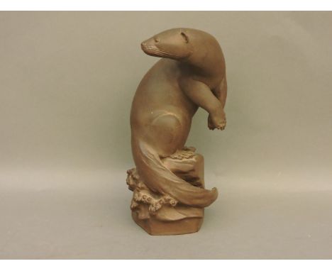 A Meissen Böttger otter, by M Essur, 26.5cm