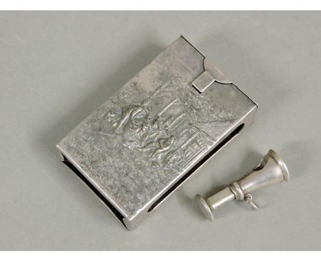 A small silver cigar cutter, by William Hair Haseler, Birmingham 1898, Rd  317716, approximately 5cm high, and a Danish silve