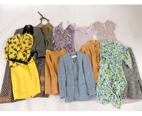 A collection of vintage clothes, including jackets by Escada and Louis Ferraud