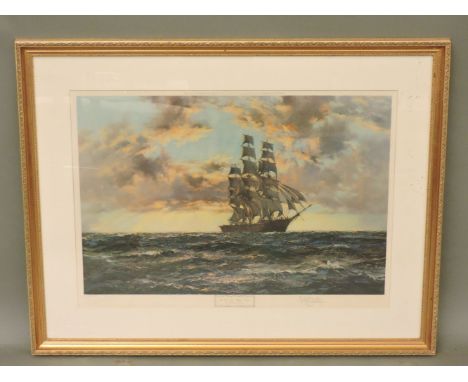 After Montague Dawson, RMSA RFSA (1895-1973)THE TALL SHIP - CLIPPER KAISOWColour lithograph, with The Fine Art Trade Guild bl