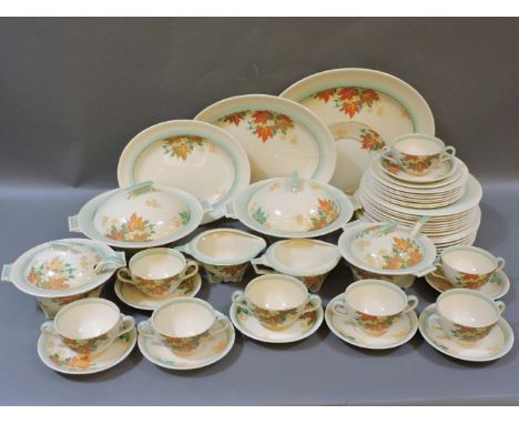 A Royal Doulton dinner and tea service, in the Maple pattern