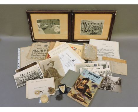 A military archive relating to Lance Corporal L Mavers, who was an RASC driver in WWII to General Montgomery, Eighth Army, du