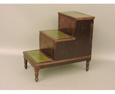 A 19th century mahogany step commode