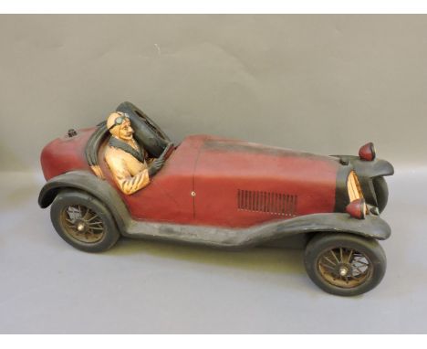 A reproduction vintage style racing car