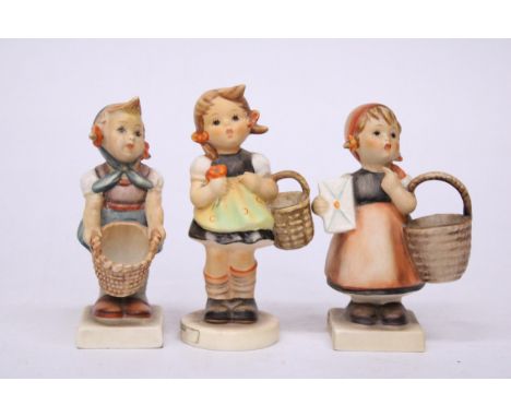 THREE GOEBEL HUMMEL FIGURES TO INCLUDE "SISTER" NO. 198/2/0 - "MEDITATION" NO. 13/0 AND "LITTLE HELPER" no. 73