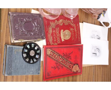 TWO ALBUMS OF VINTAGE PHOTOGRAPHS RELATING TO THE WADLOW FAMILY, ALBUM OF BLACKPOOL VIEWS, PRINTS, ETC