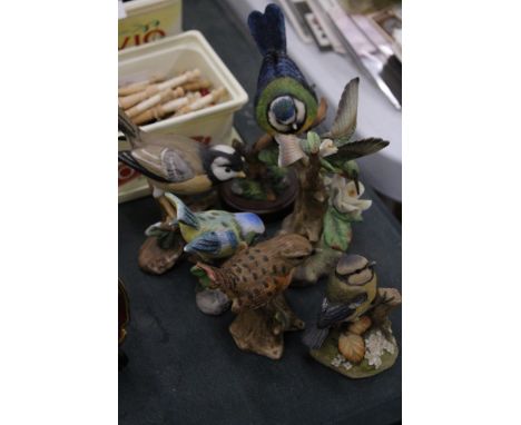SIX CERAMIC MODELS OF GARDEN BIRDS