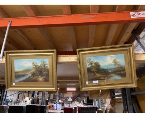 TWO VINTAGE FRAMED WATERCOLOOURS OF RIVER SCENES