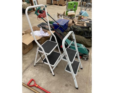 TWO NON SLIP TWO RUNG STEP LADDERS