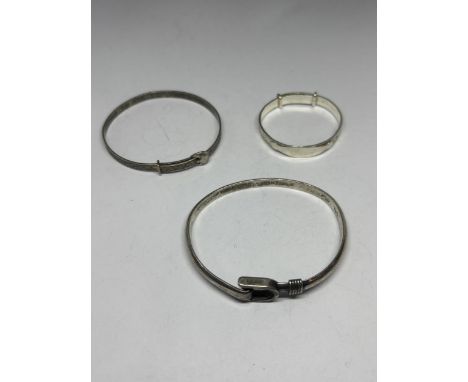THREE SILVER BANGLES