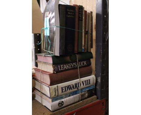 A QUANTITY OF VINTAGE ENGLISH LITERATURE BOOKS TO INCLUDE C S LEWIS, TROLLOPE, EDWARD VIII, KING GEORGE VI, ETC.,