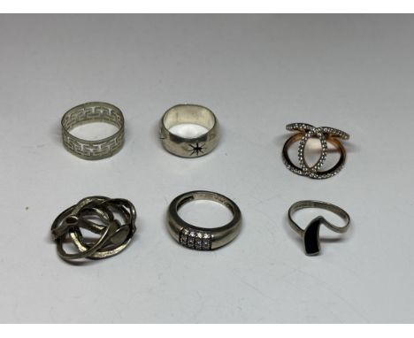 SIX SILVER RINGS