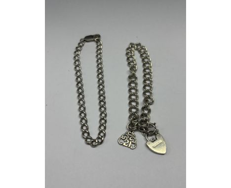 TWO SILVER BRACELETS