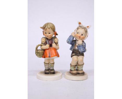 TWO GOEBEL HUMMEL FIGURES - "BOY WITH TOOTHACHE" NO. 217 AND "SCHOOL GIRL" NO. 81/0