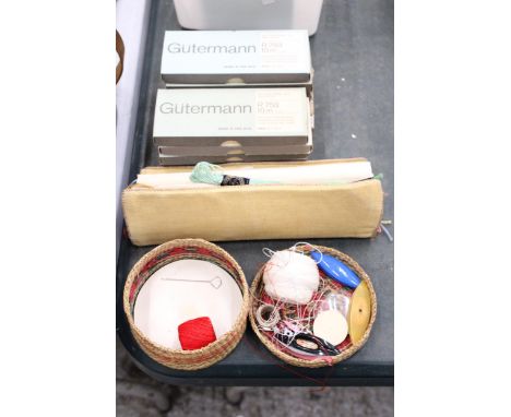 A QUANTITY OF BOXED GUTERMAN SILK THREADS, TAPESTRY THREADS, ETC