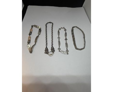 FOUR SILVER MACINTOSCH BRACELETS