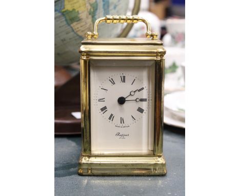 A RAPPORT, LONDON BRASS CASED CARRIAGE CLOCK