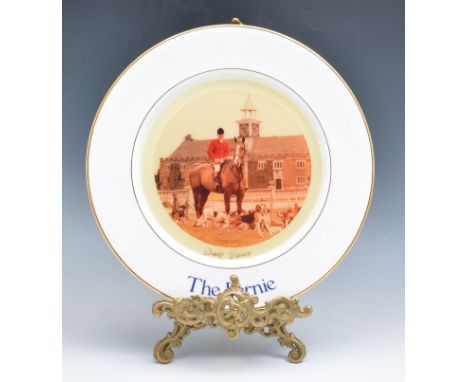 Hunting Interest:  a pair of Fernie Hunt plates with portrait panels, Colonel Murray Smith and Bruce Doon, both signed, diame